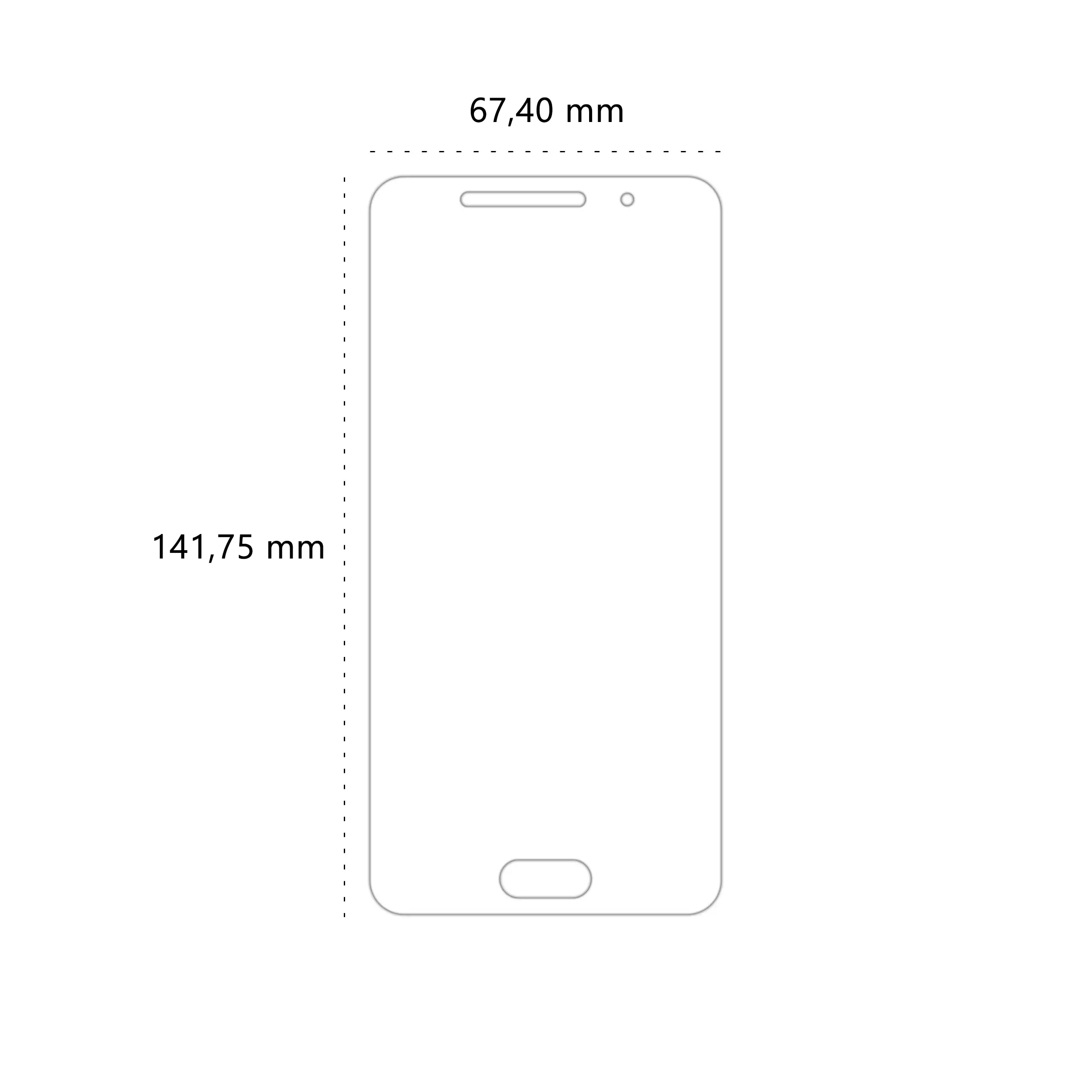 Wymiary folii ochronnej Polski Banan BananEdge do telefonu Samsung Galaxy A5 2016